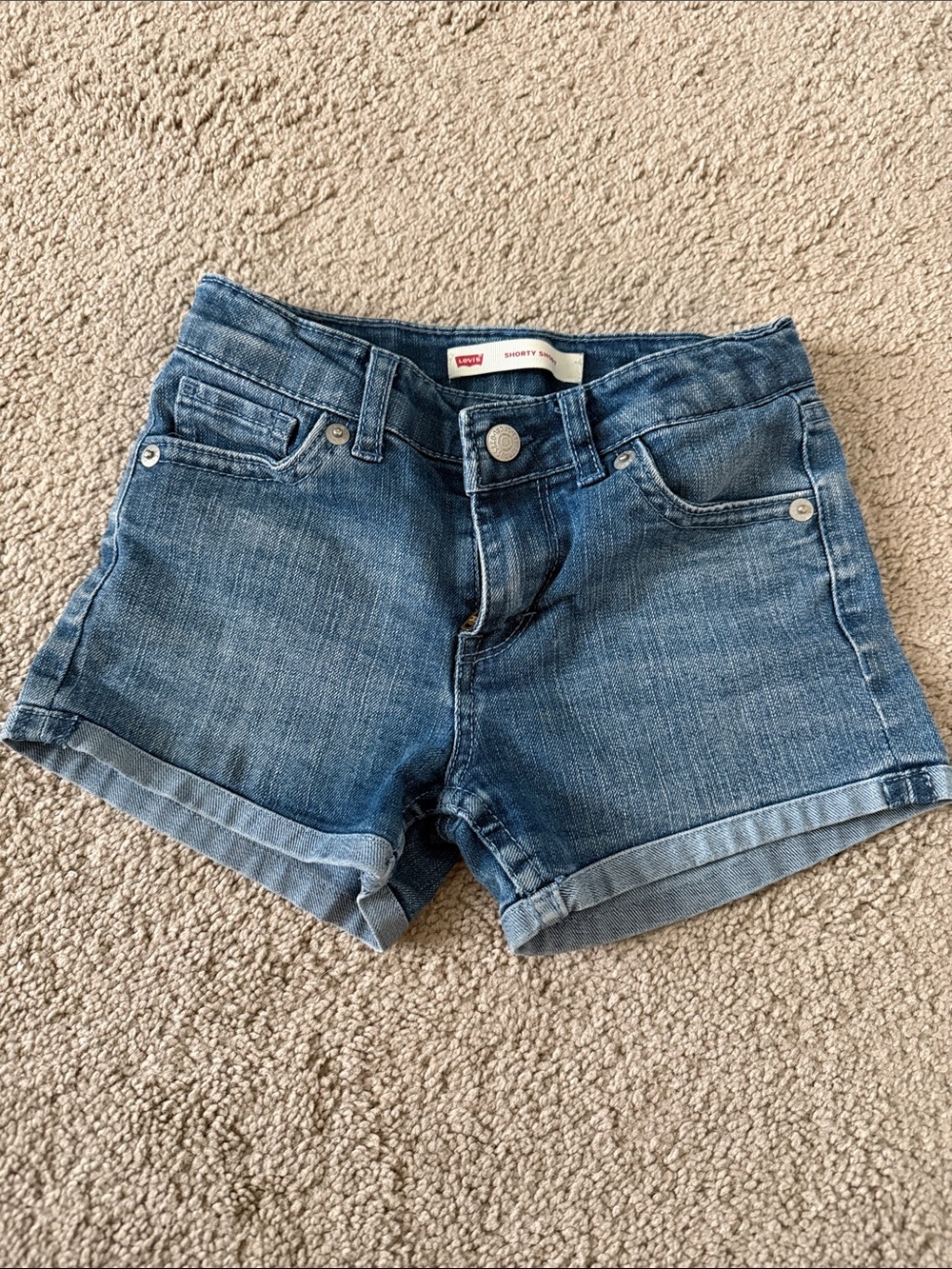 Levi's Girls Denim Shorty Shorts Size 6